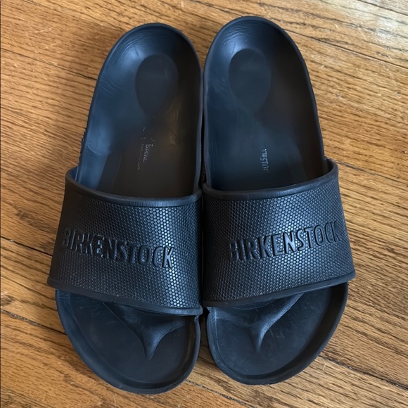 Black Birkenstock Slide Sandals - Picture 1 of 8